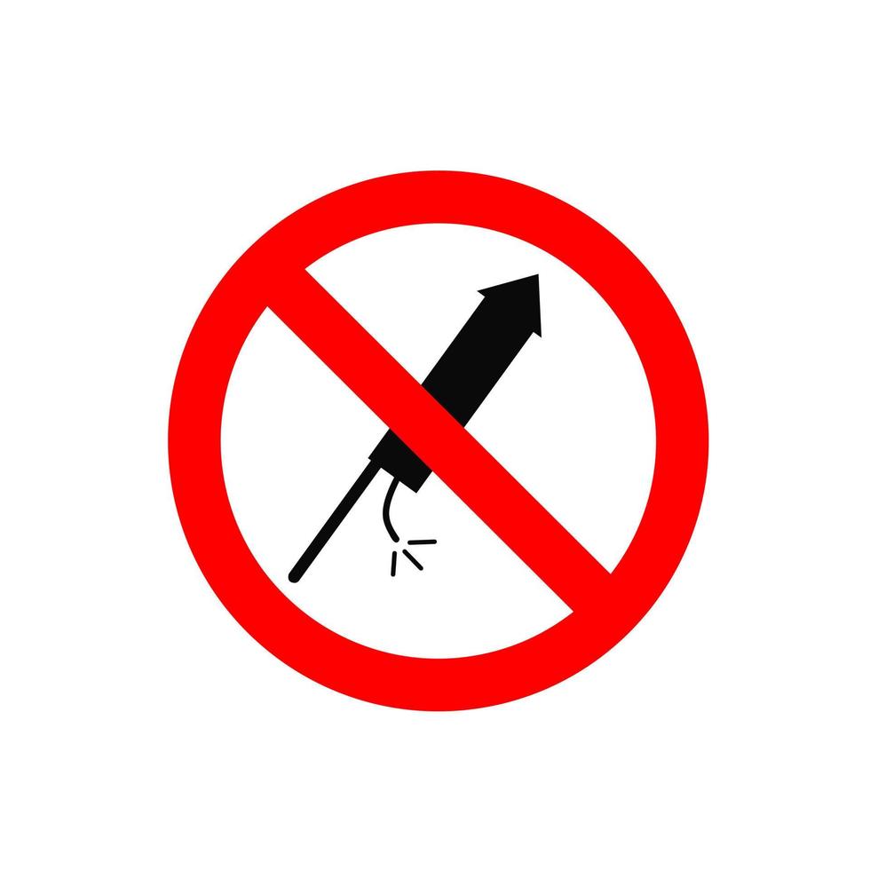 no fireworks sign, no firecrackers sign vector