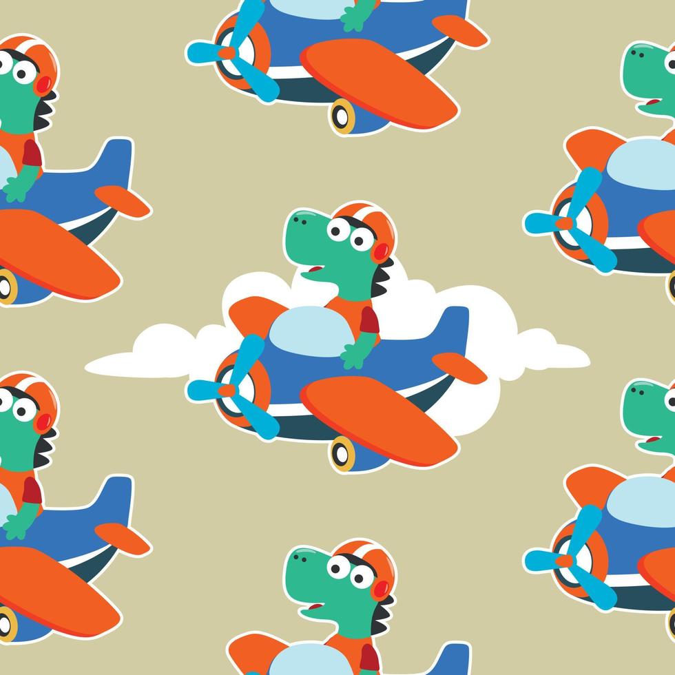 Seamless pattern of cute little pilot, For fabric textile, nursery, baby clothes, background, textile, wrapping paper and other decoration. vector