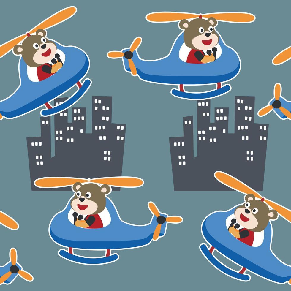 Seamless pattern vector of cute little airplane cartoon hand drawn vector illustration. For fabric textile, nursery, baby clothes, background, textile, wrapping paper and other decoration.