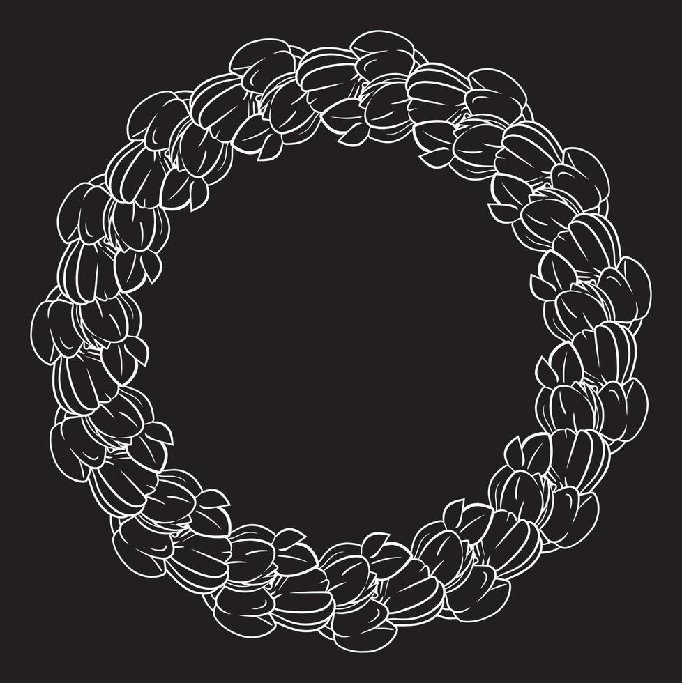 Hawaiian lei flower in a perfect circle for jewelry metal stamp vector clip art