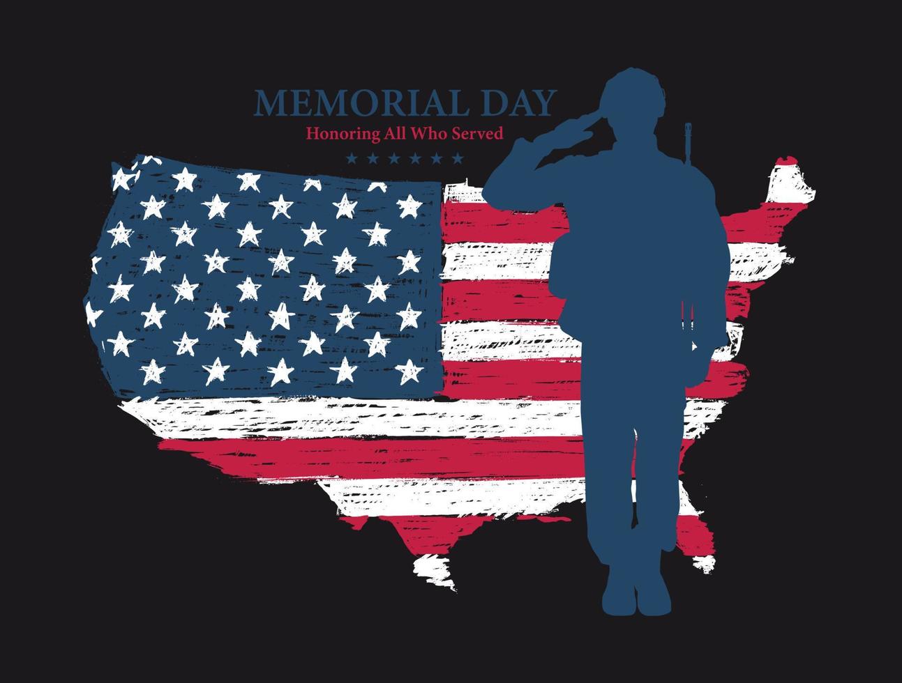 Memorial Day greeting card. Patriotic American Flag. Vector illustration