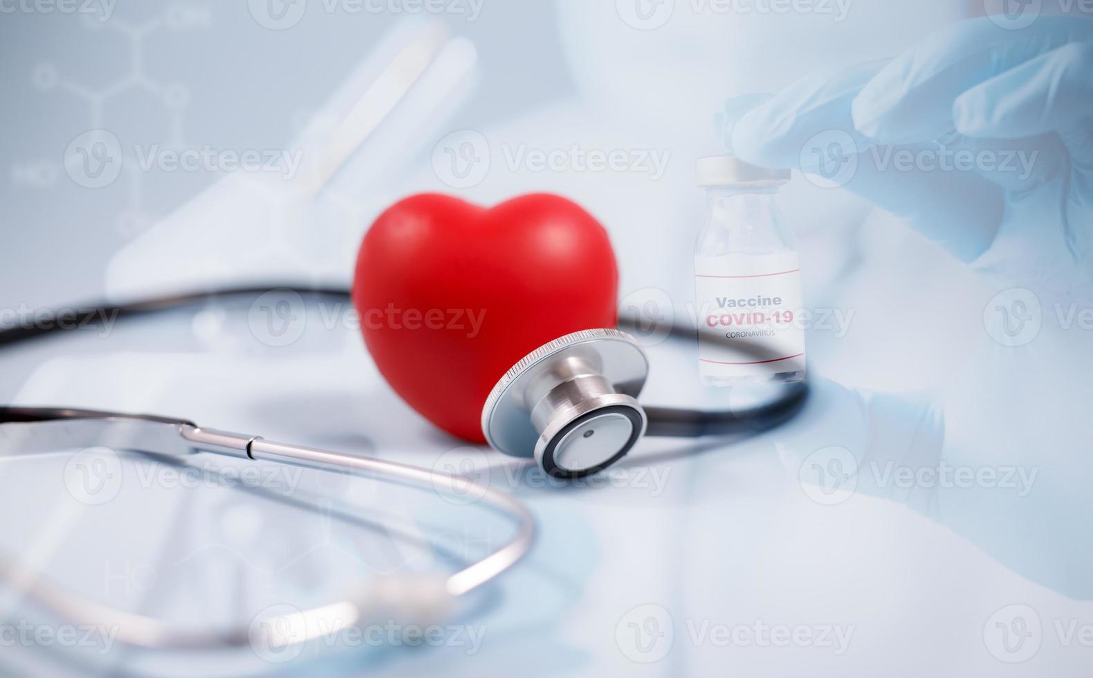 Concept stethoscope and red heart with Health insurance, doctor stethoscope and red heart check heart health care, instrument for checking heart on the white background represents exercise, isolated photo