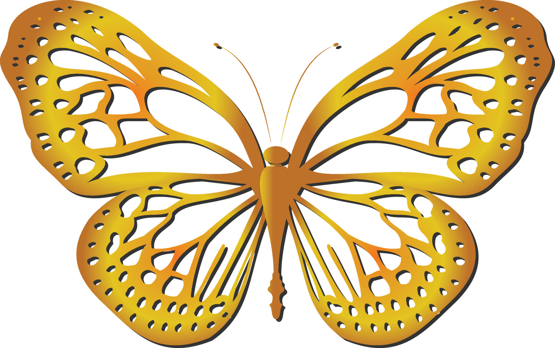 Gold Butterflies Clipart / 9 Gold Butterfly Wings, Png / Digital Butterfly  Graphics / White and Gold, Planner Pretty Butterfly Digital 