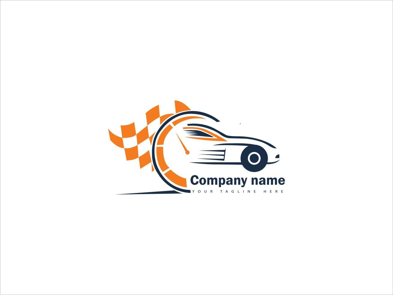 diseño de logotipo de carreras de autos vector