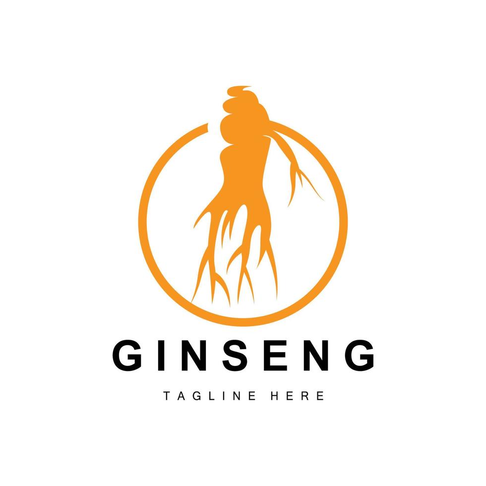 ginseng logo, herbario planta vector, natural herbario medicamento, ginseng herbario bebida icono vector