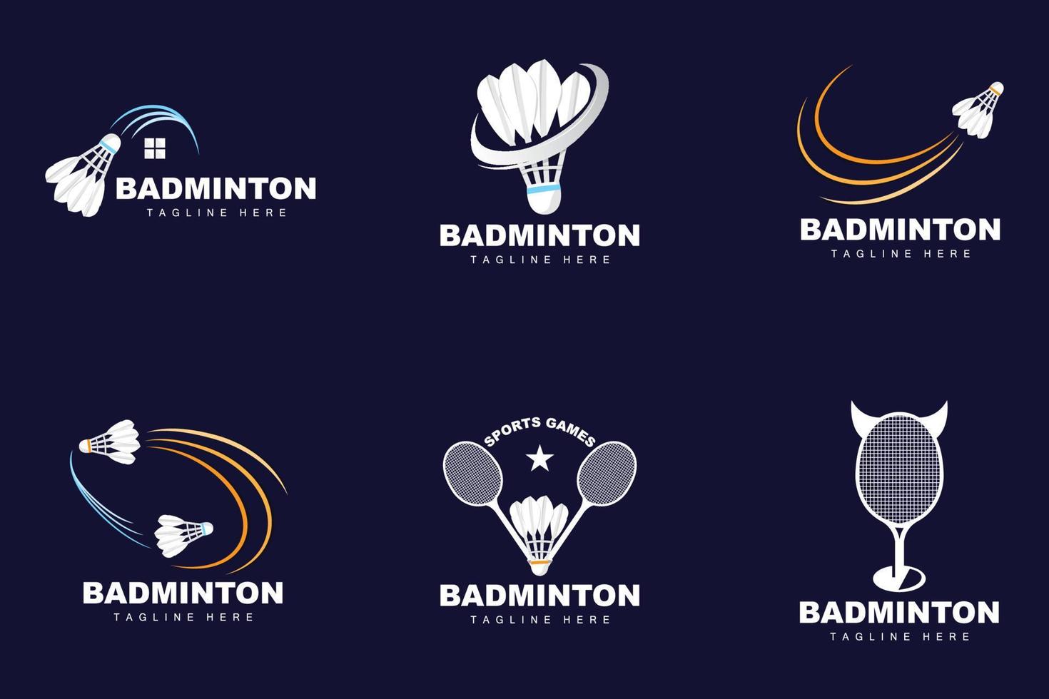 logotipo de bádminton, vector de juego deportivo con raqueta de volante, diseño de rama deportiva, icono de plantilla