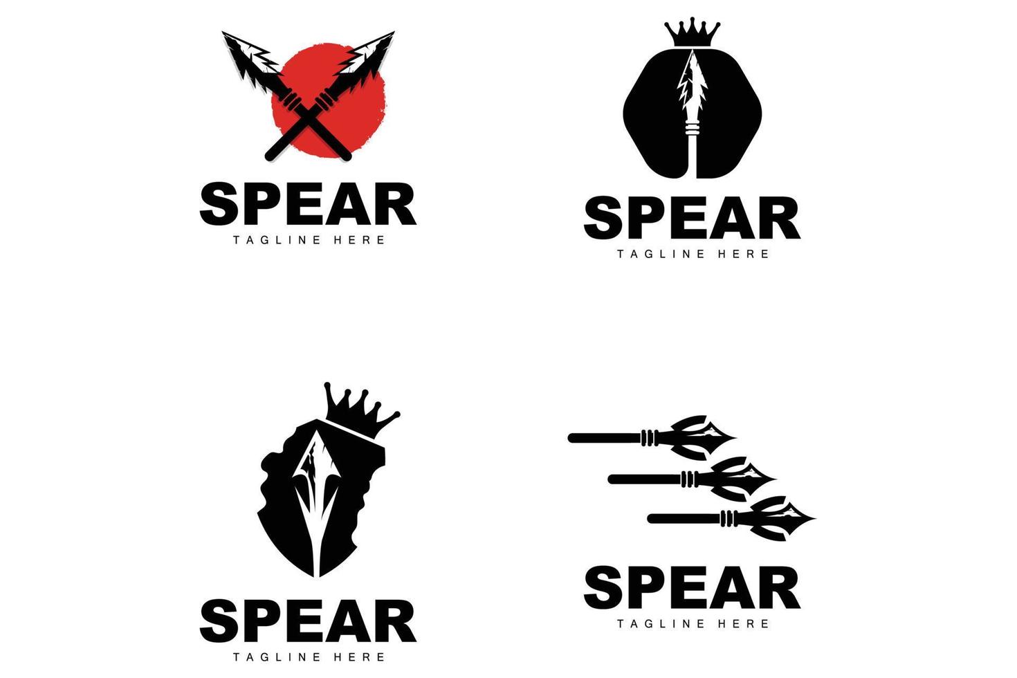 Spear Logo, Long Range Throwing Weapon Target Icon Design, Product And Company Brand Icon Illustration vector