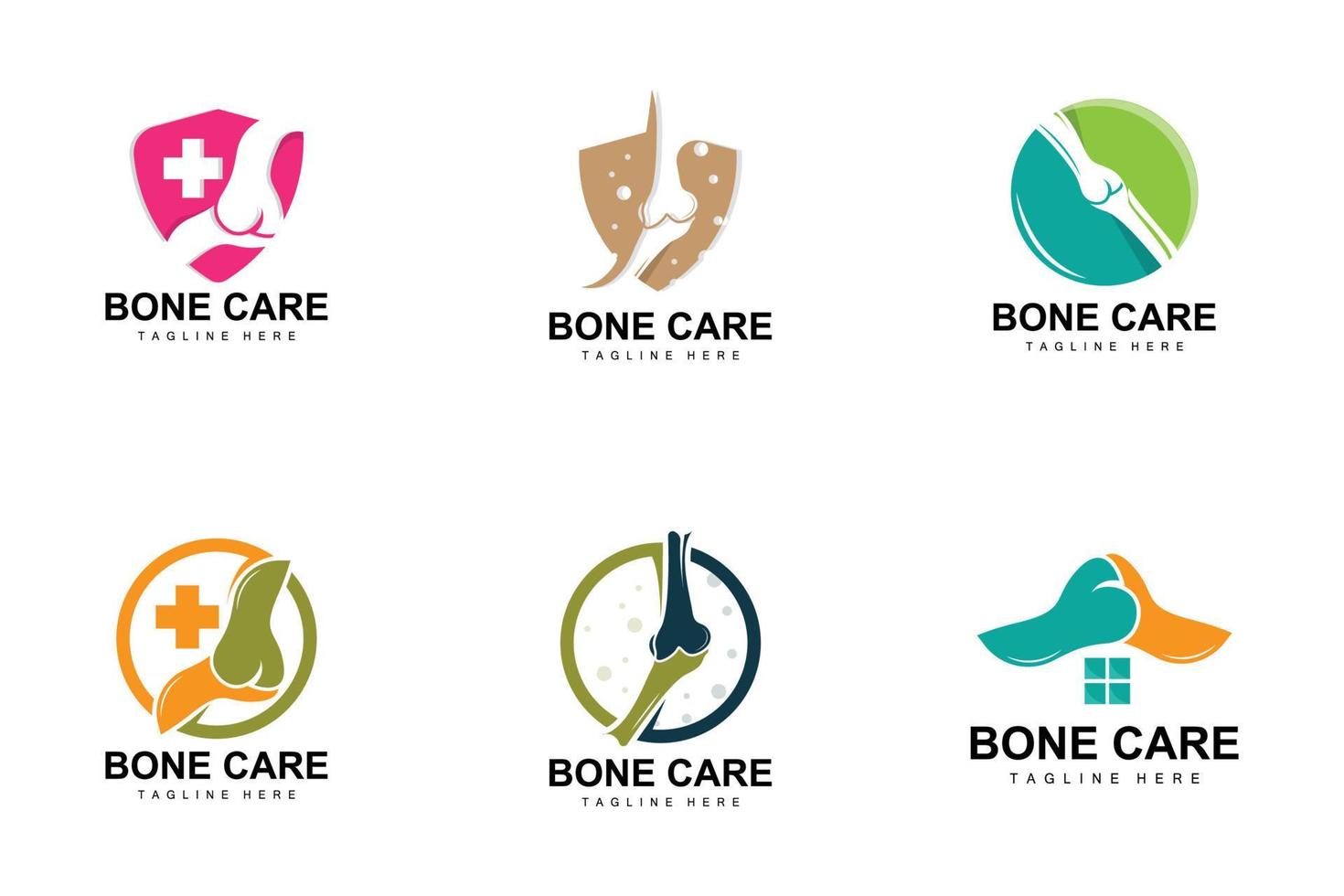 logotipo de cuidado óseo, vector de salud corporal, diseño para salud ósea, farmacia, hospital, marca de productos de salud