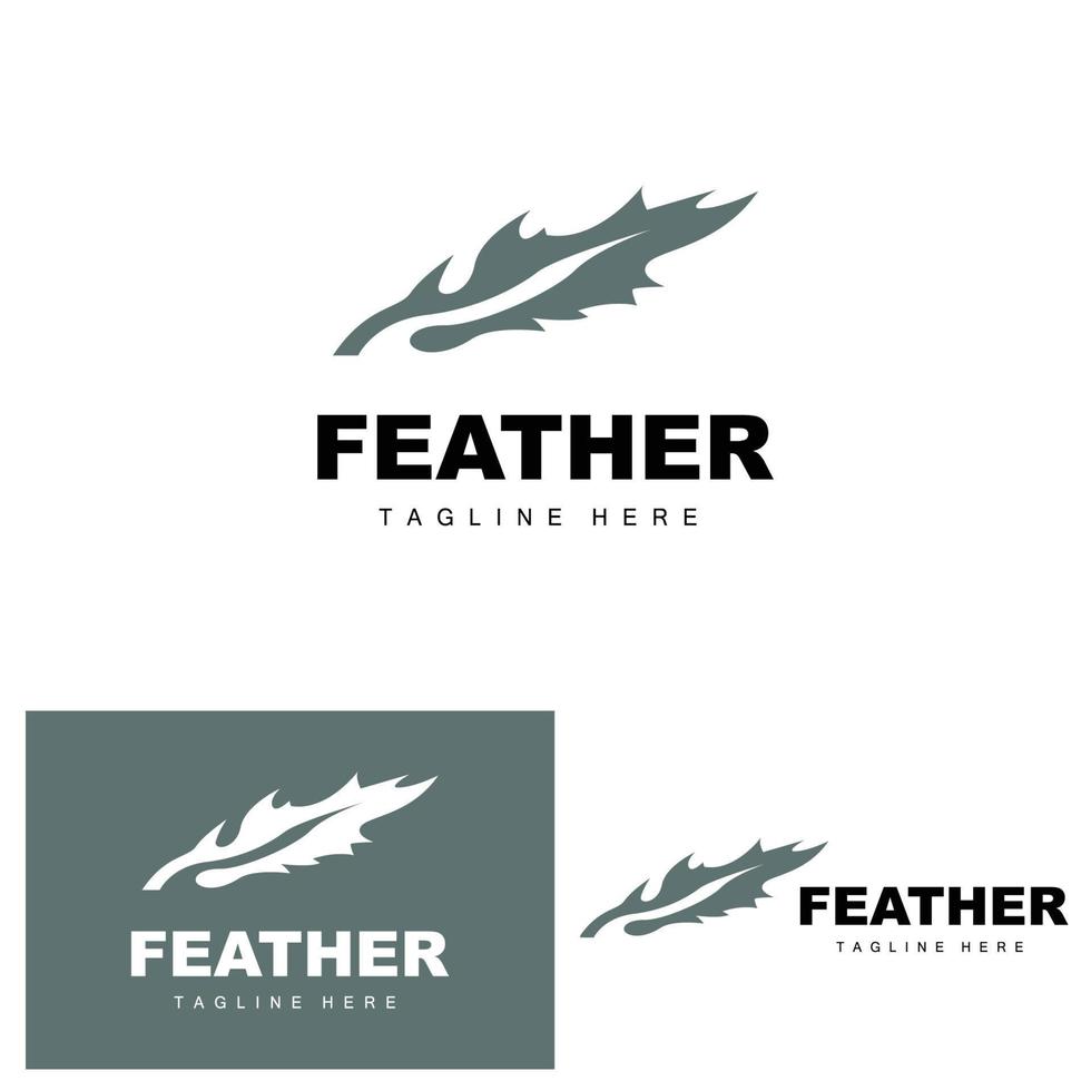 Feather Logo, Abstract Simple Feather Design, Wing Feather Vector, Pencil Stationery, Simple Icon vector