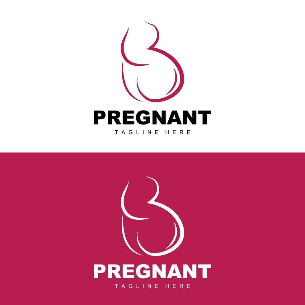 Pregnant Logo, Mom And Baby Health Care Design, Pregnant And Baby Medicine Brand Icon Vector