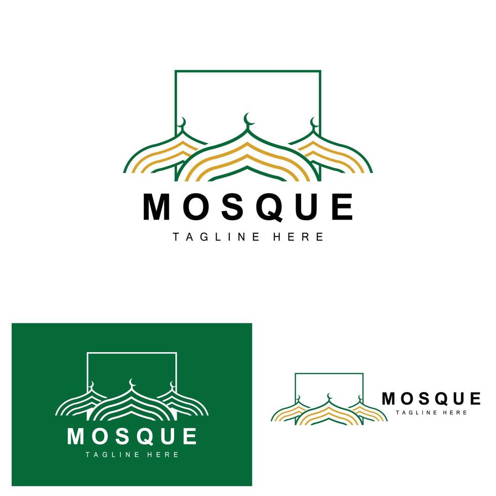 Mosque Logo, Islamic Worship Design, Eid Al Fitr Mosque Building Vector Icon Template, Ramadan, Eid Al Adha