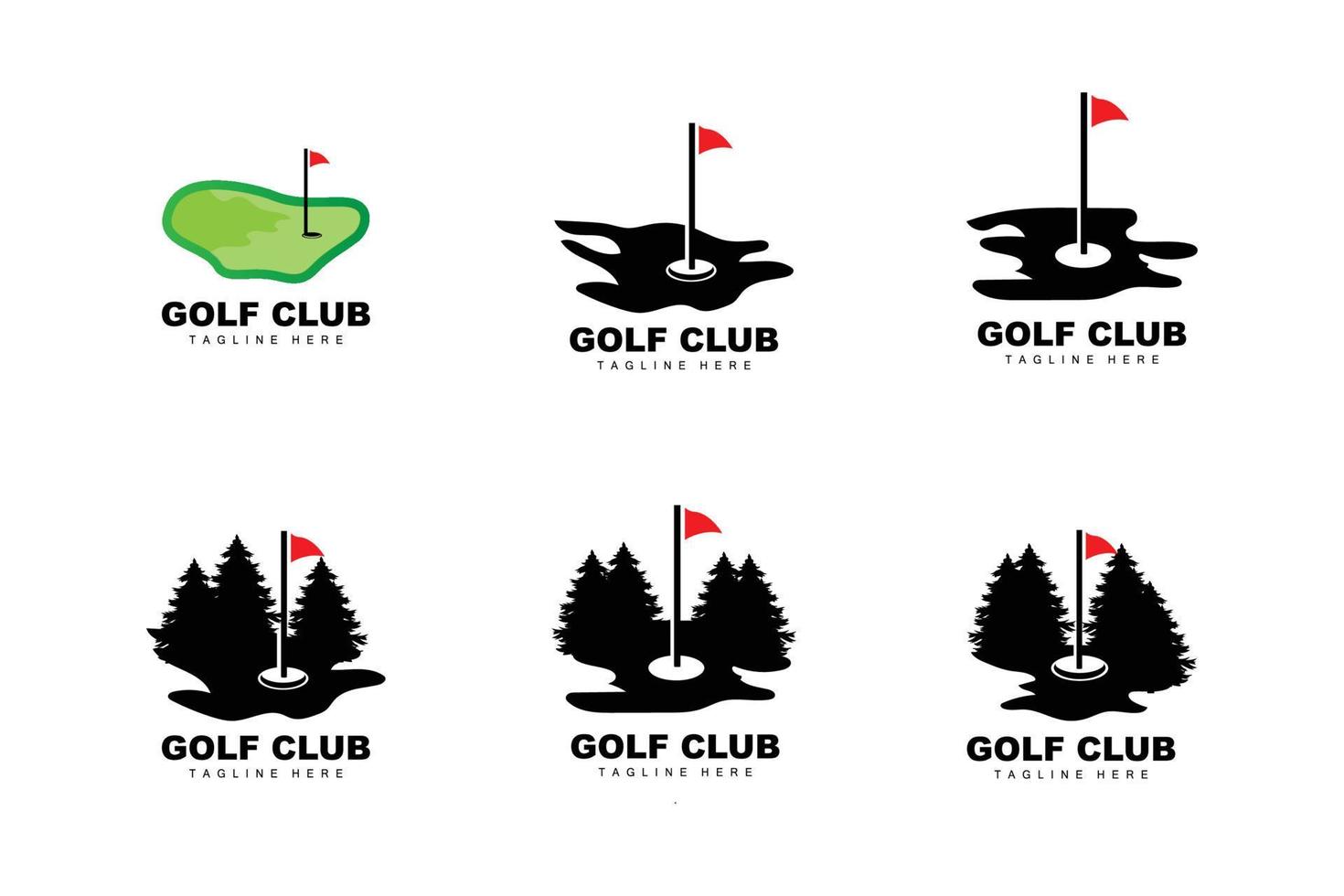 Golf Ball Logo, Vector Stick Golf. Outdoor Sports Game, Discipline Design, Icon Template