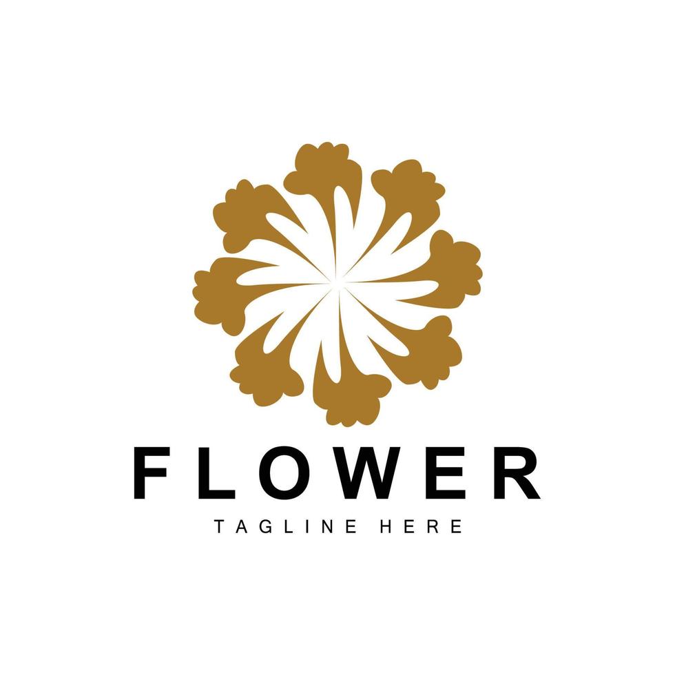 logotipo de flor, diseño de jardín de flores con marca de producto de vector de estilo simple, cuidado de la belleza, natural