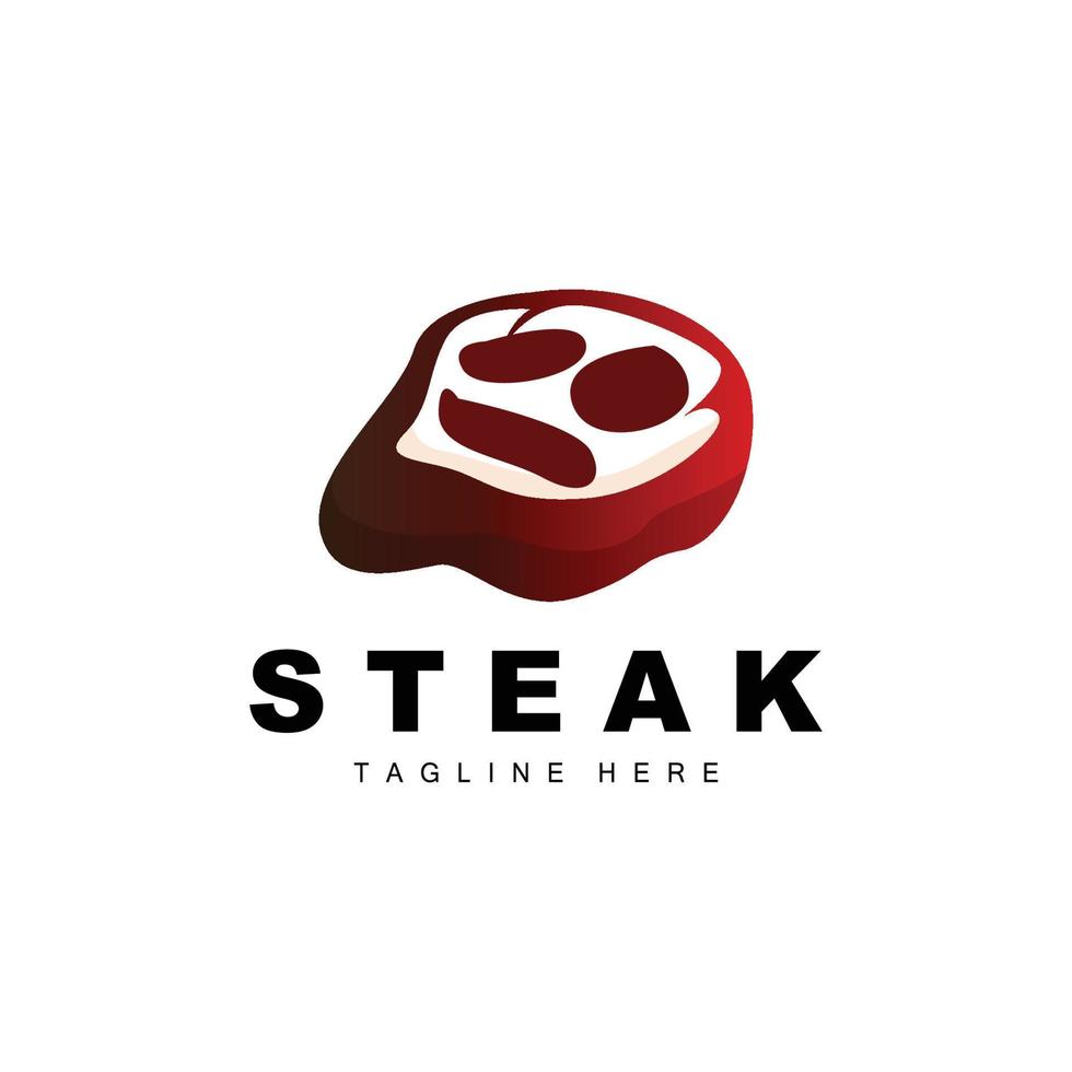 Beef Logo, Meat Steak Vector, Grill Cuisine Design, Steak Restaurant Brand Template Icon vector