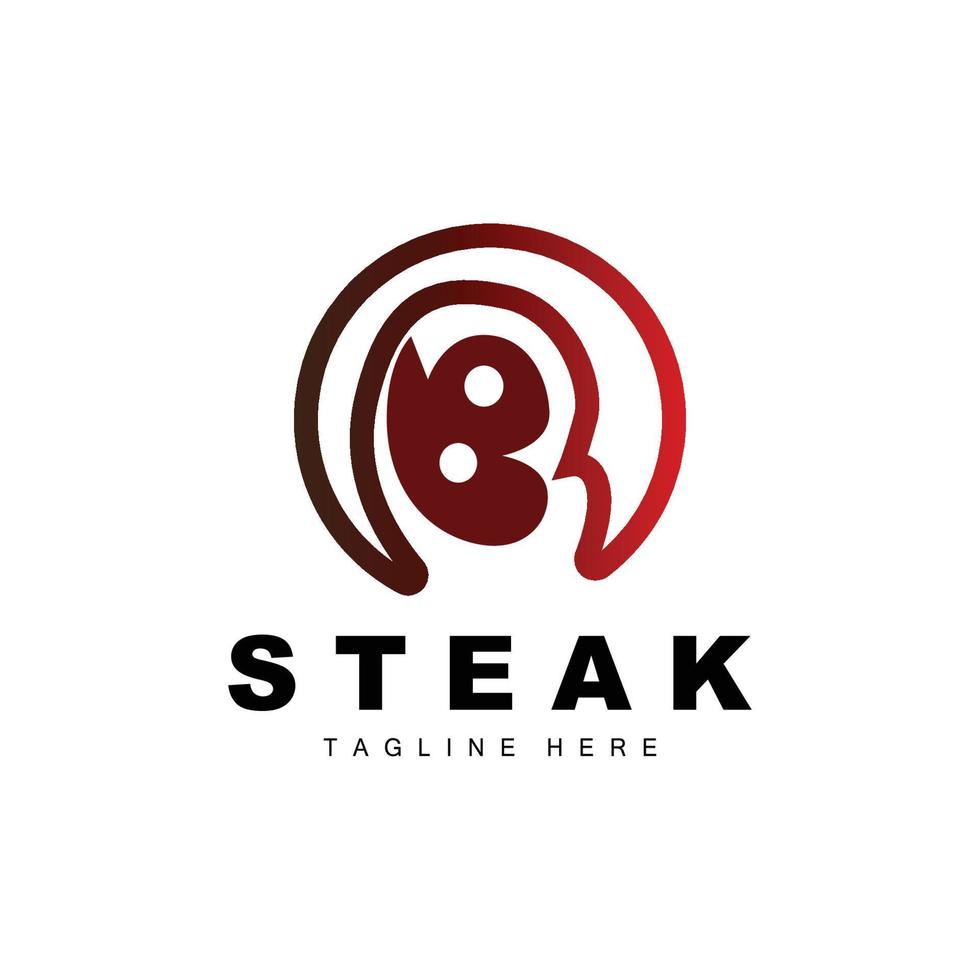 Beef Logo, Meat Steak Vector, Grill Cuisine Design, Steak Restaurant Brand Template Icon vector