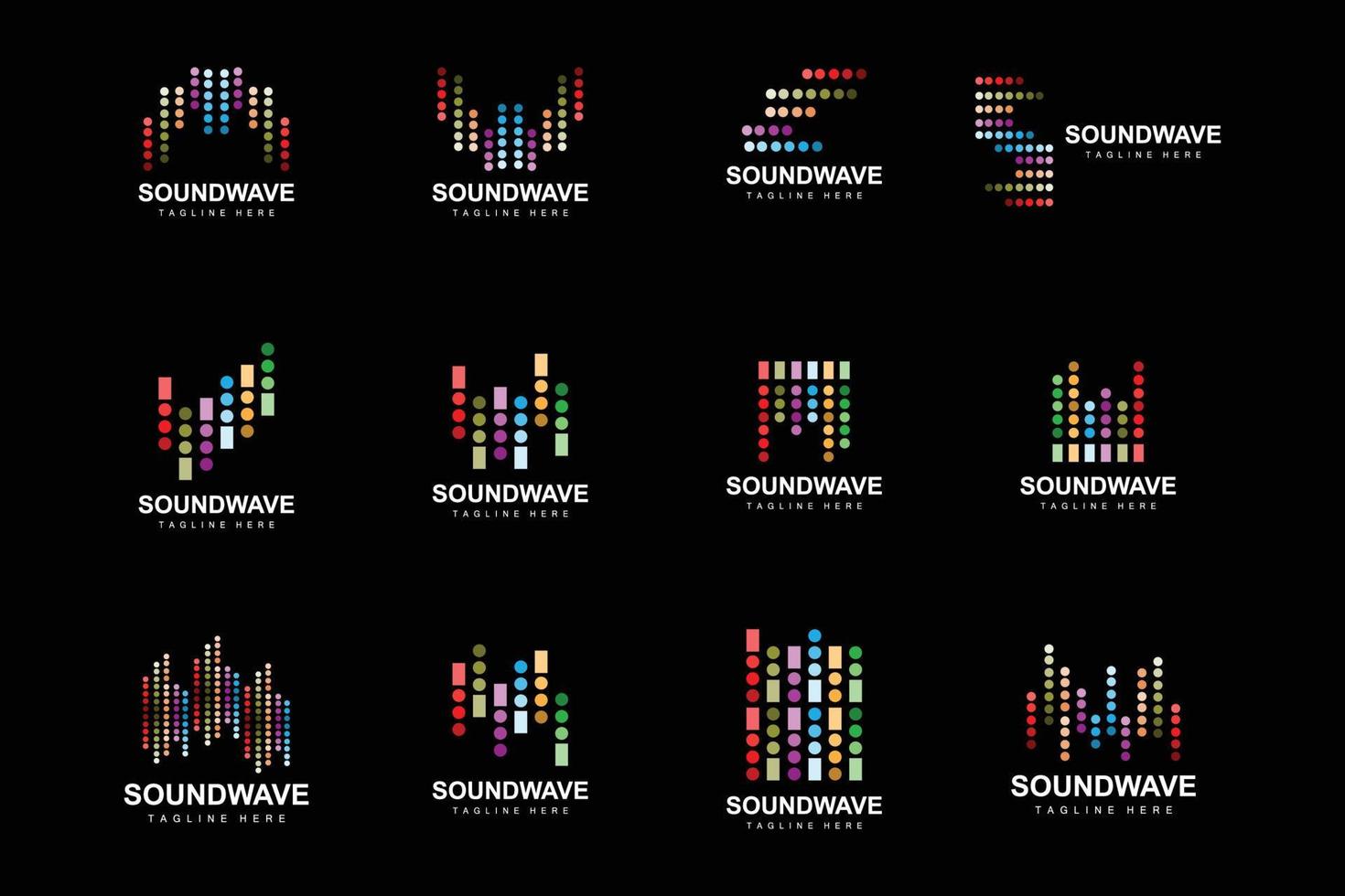 Sound Wave Logo, And Sound Tone Vector Icon Template Music Brand Product
