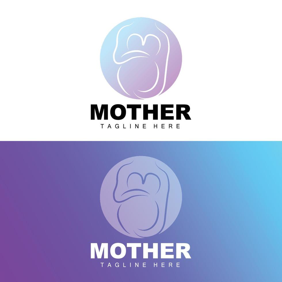 Pregnant Logo, Mom And Baby Health Care Design, Pregnant And Baby Medicine Brand Icon Vector