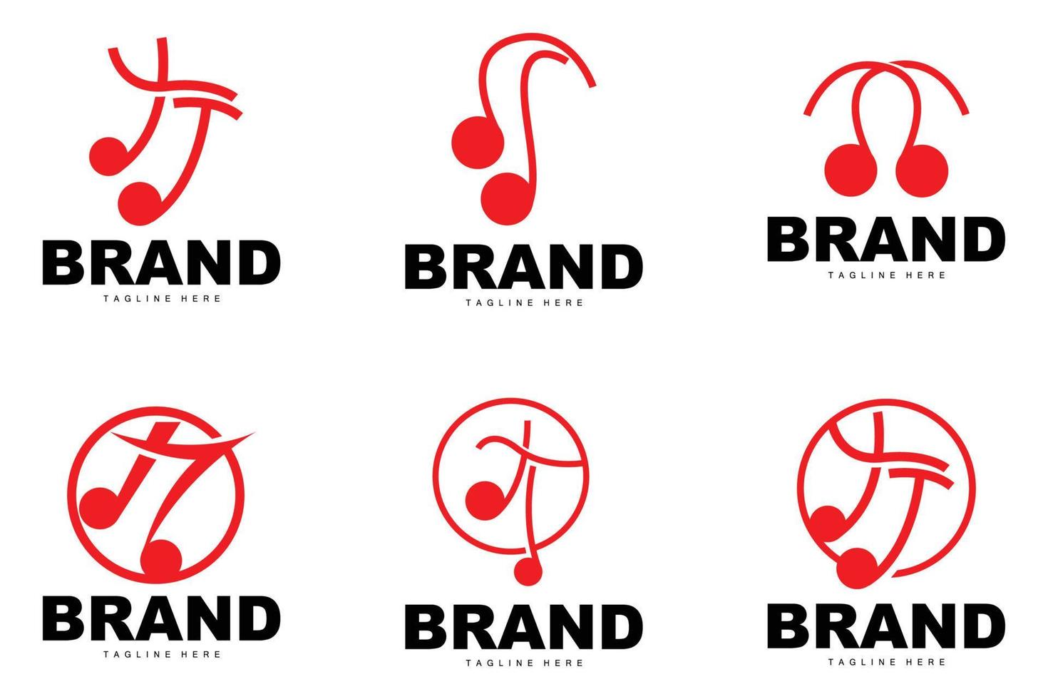 Simple Music Rhythm Logo, Musical Note Song Tone Vector Design