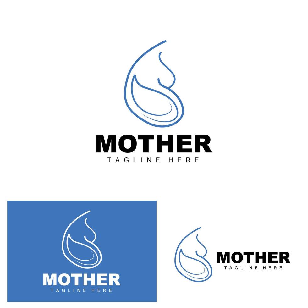 Pregnant Logo, Mom And Baby Health Care Design, Pregnant And Baby Medicine Brand Icon Vector
