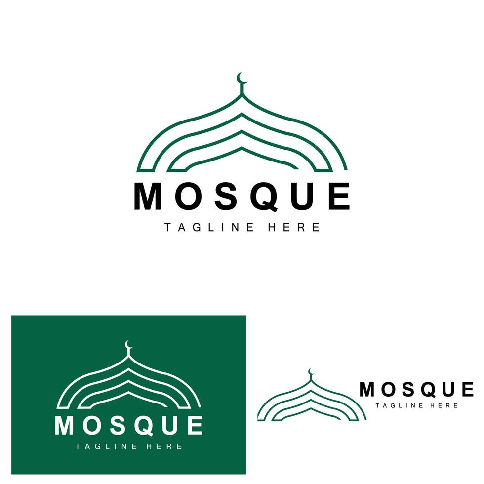 Mosque Logo, Islamic Worship Design, Eid Al Fitr Mosque Building Vector Icon Template, Ramadan, Eid Al Adha