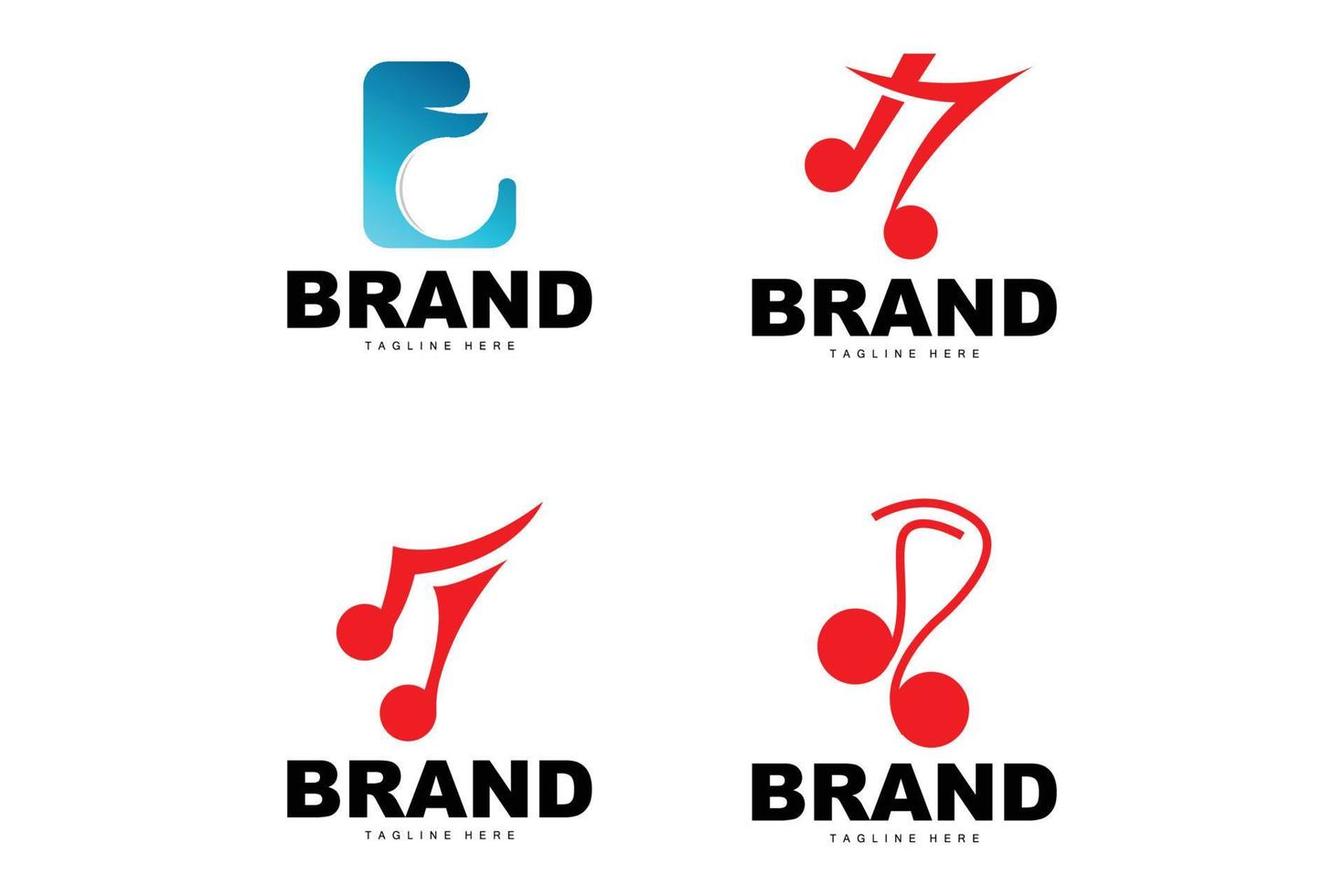 Simple Music Rhythm Logo, Musical Note Song Tone Vector Design