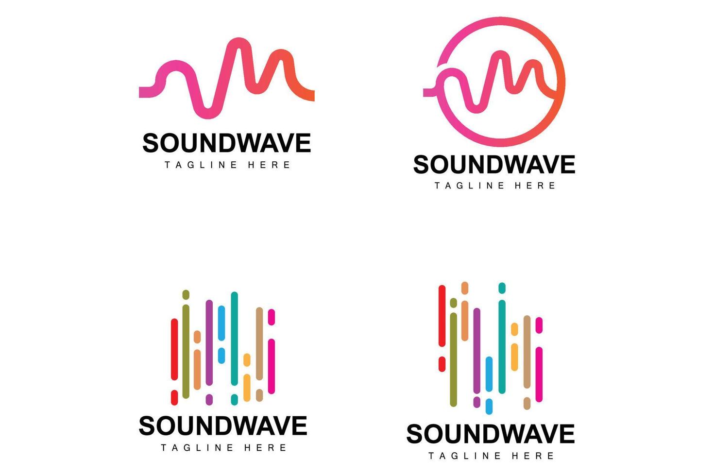 logotipo de onda de sonido y plantilla de icono de vector de tono de sonido producto de marca de música