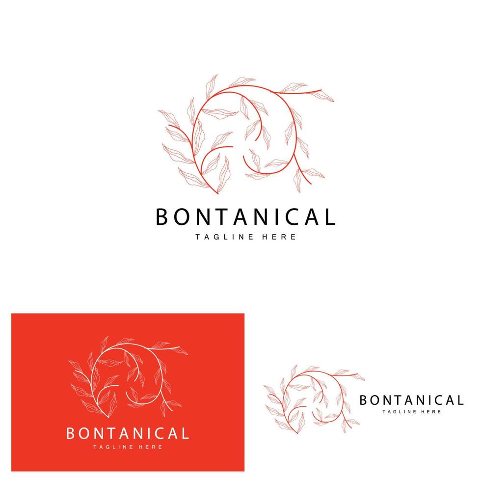 Floral Logo, Leaves And Flowers Botanical Garden Vector, Floral Design Of Life vector