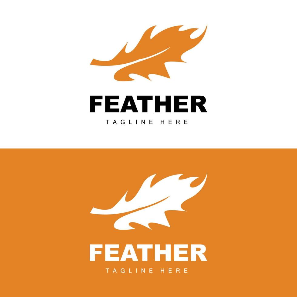 Feather Logo, Abstract Simple Feather Design, Wing Feather Vector, Pencil Stationery, Simple Icon vector