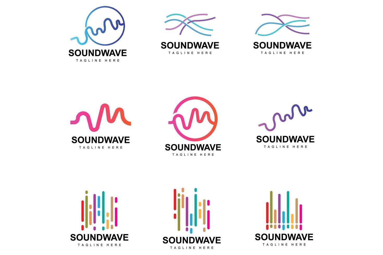 Sound Wave Logo, And Sound Tone Vector Icon Template Music Brand Product