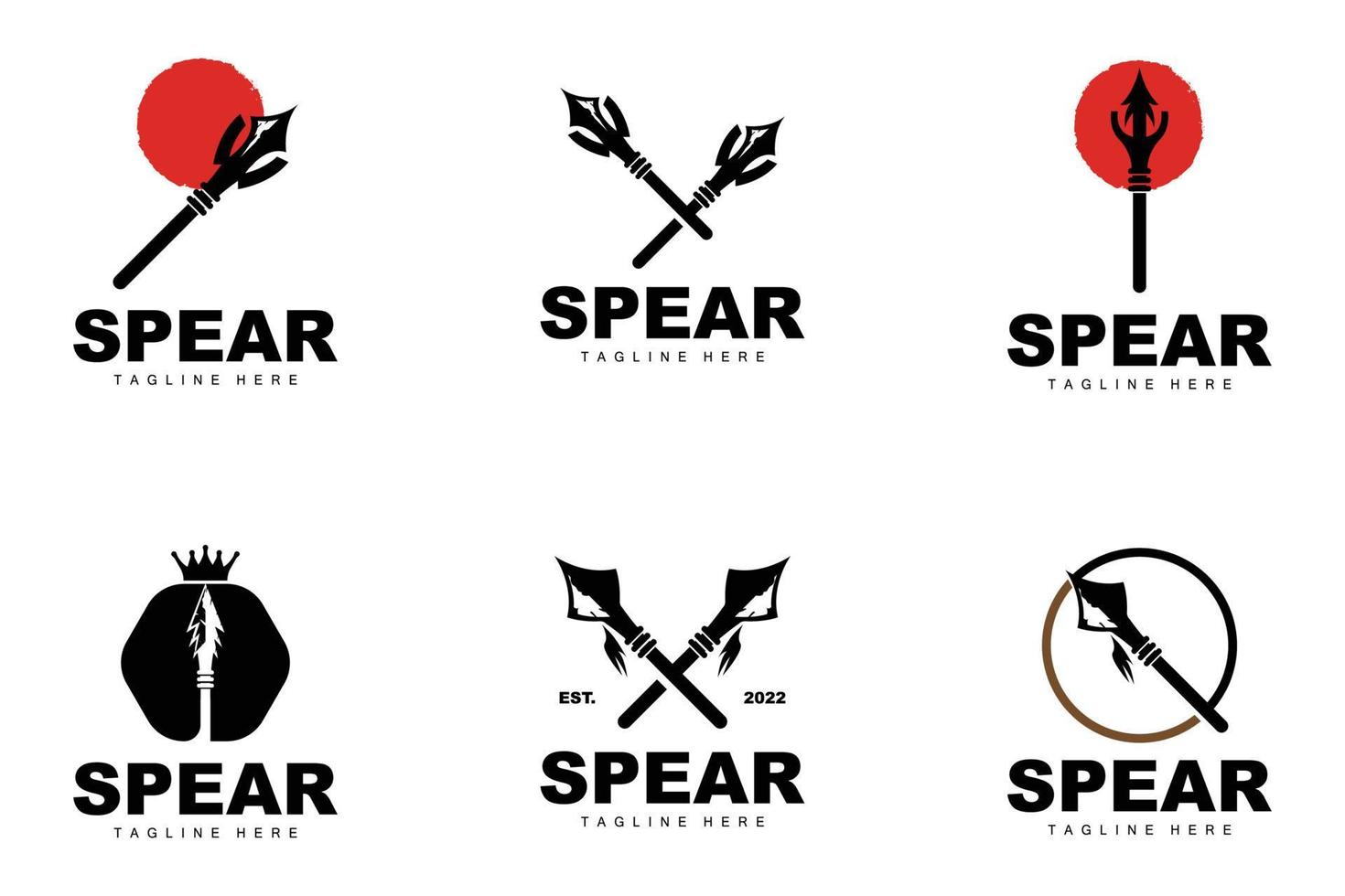 Spear Logo, Long Range Throwing Weapon Target Icon Design, Product And Company Brand Icon Illustration vector