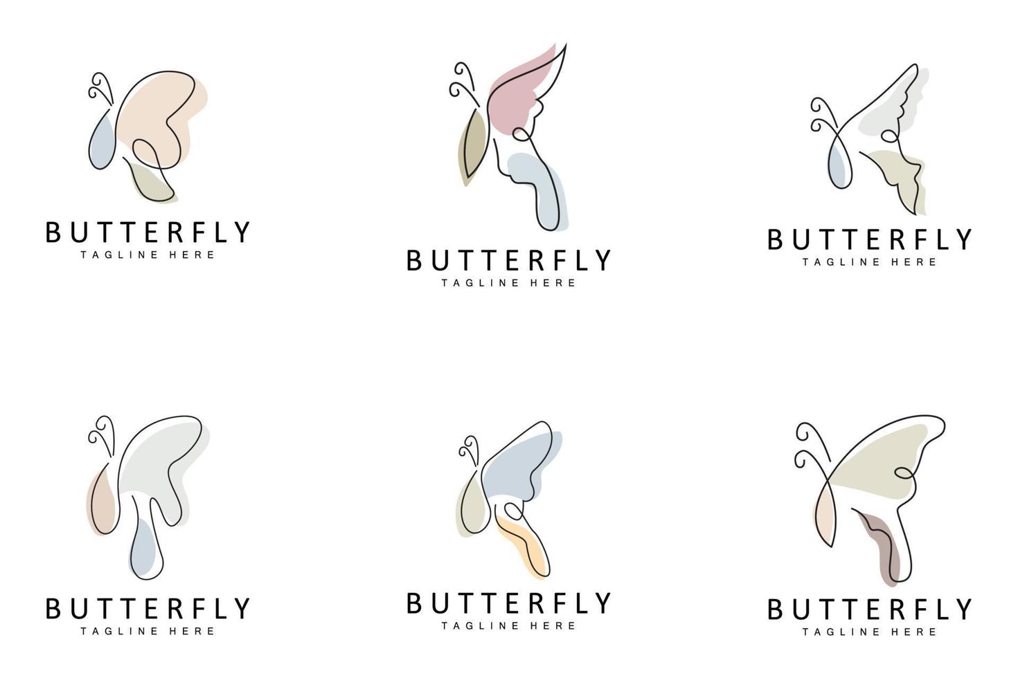 Butterfly Logo, Animal Design With Beautiful Wings, Decorative Animals, Product Brands vector