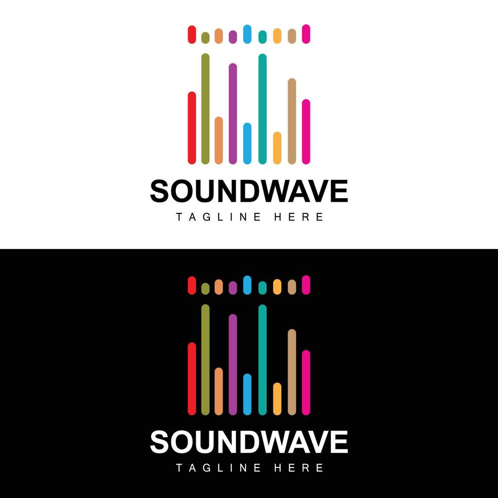 logotipo de onda de sonido y plantilla de icono de vector de tono de sonido producto de marca de música