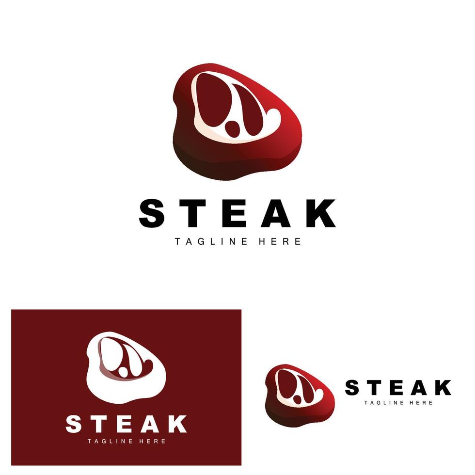 carne de vaca logo, carne filete vector, parrilla cocina diseño, filete restaurante marca modelo icono vector