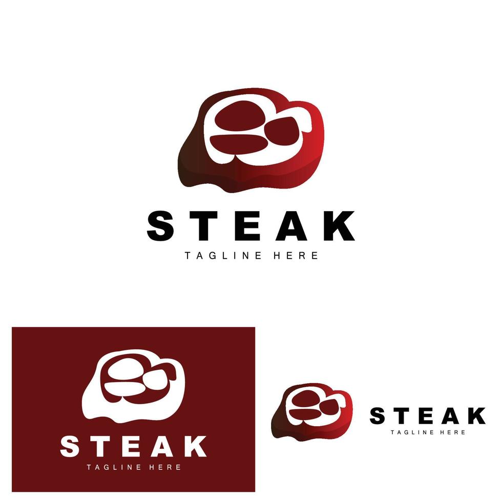 Beef Logo, Meat Steak Vector, Grill Cuisine Design, Steak Restaurant Brand Template Icon vector