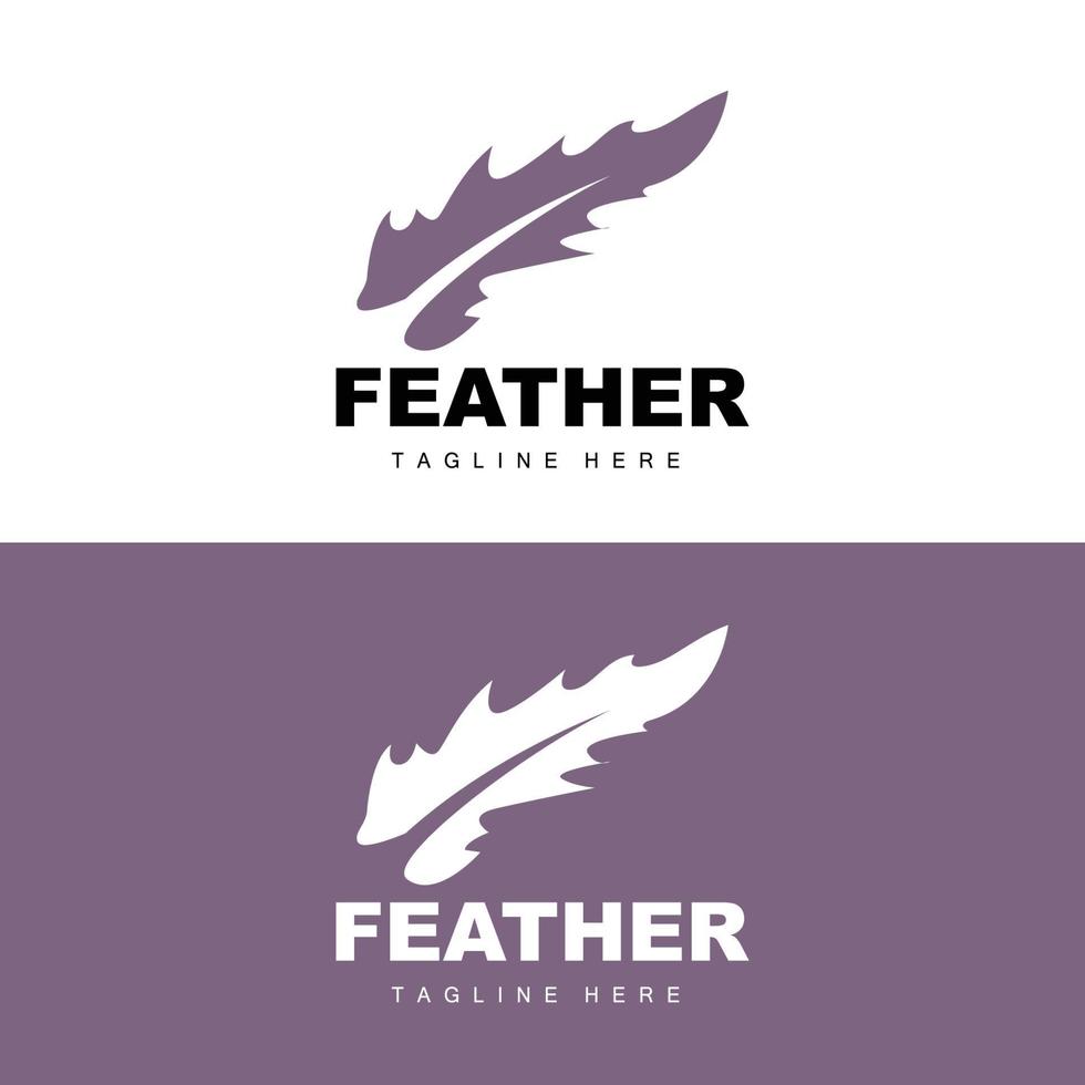 pluma logo, resumen sencillo pluma diseño, ala pluma vector, lápiz papelería, sencillo icono vector