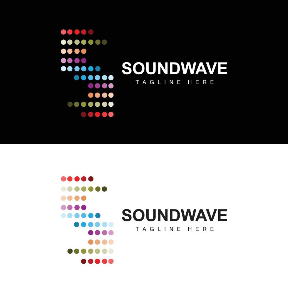 logotipo de onda de sonido y plantilla de icono de vector de tono de sonido producto de marca de música