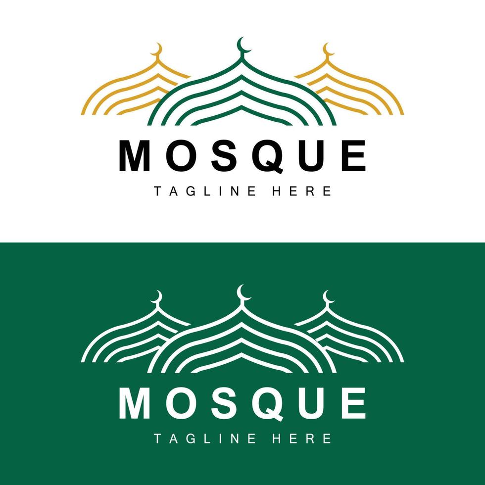 Mosque Logo, Islamic Worship Design, Eid Al Fitr Mosque Building Vector Icon Template, Ramadan, Eid Al Adha