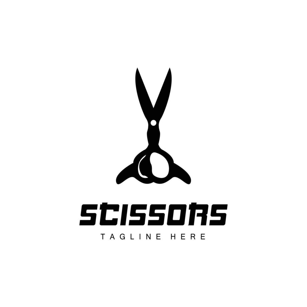 Scissors Logo, Cutting Tools Vector, Barbershop Razor Scissors Simple Design, Illustration Template Icon vector
