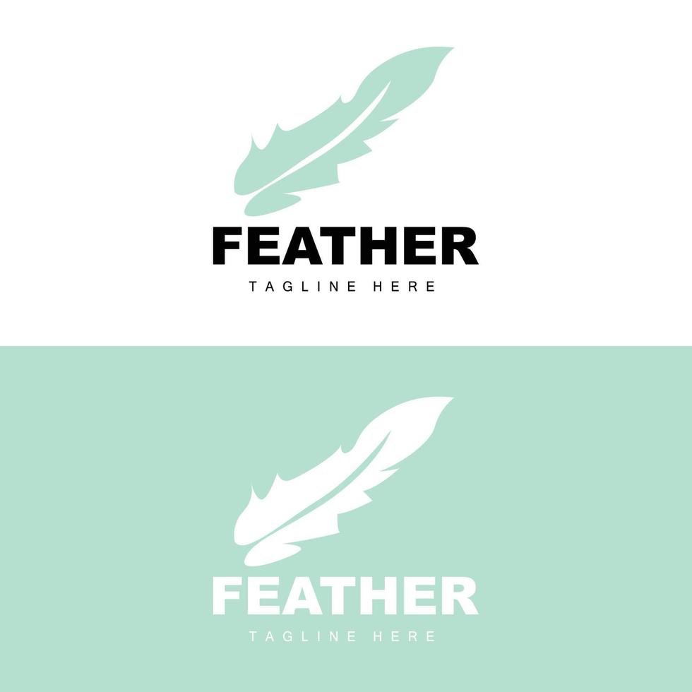 Feather Logo, Abstract Simple Feather Design, Wing Feather Vector, Pencil Stationery, Simple Icon vector