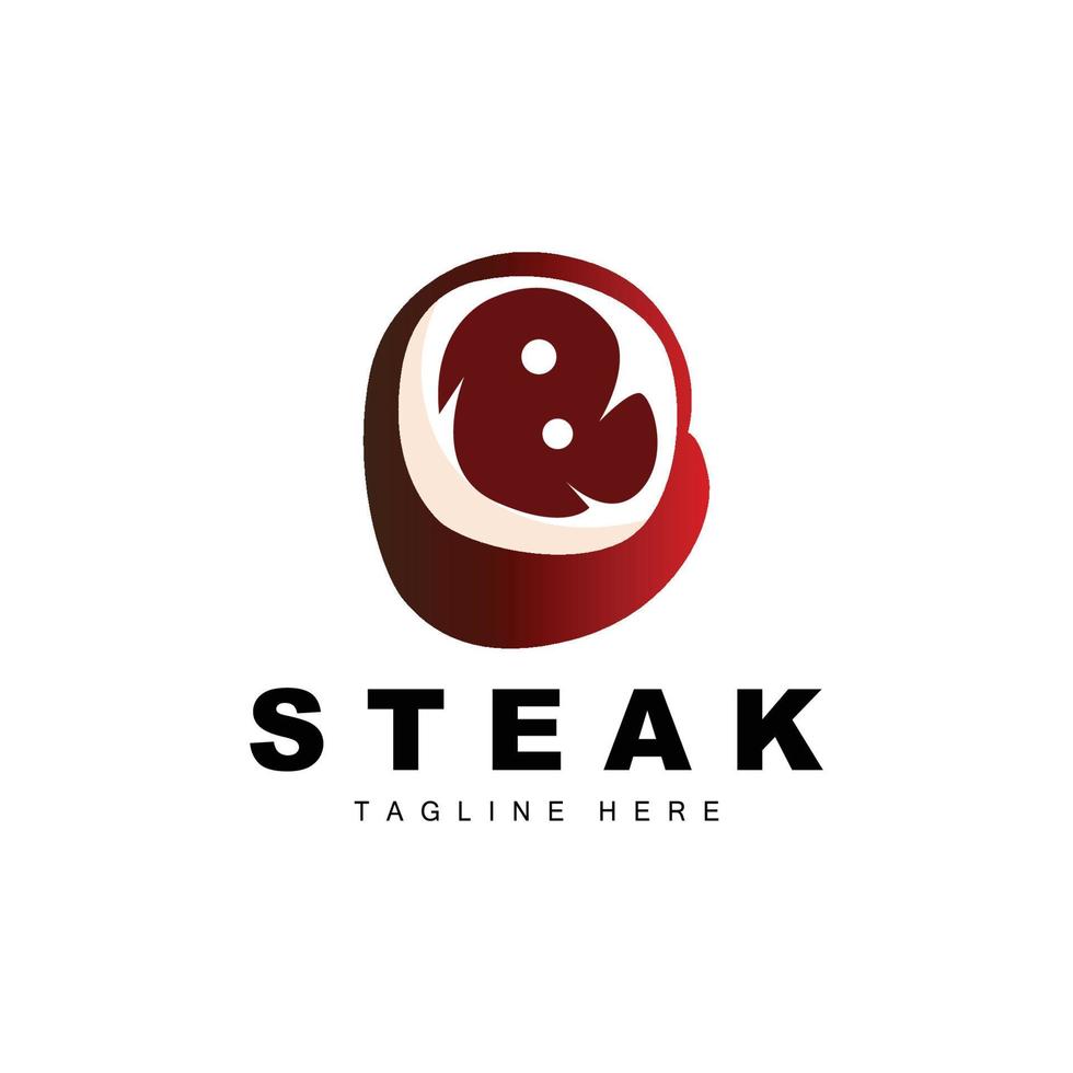Beef Logo, Meat Steak Vector, Grill Cuisine Design, Steak Restaurant Brand Template Icon vector