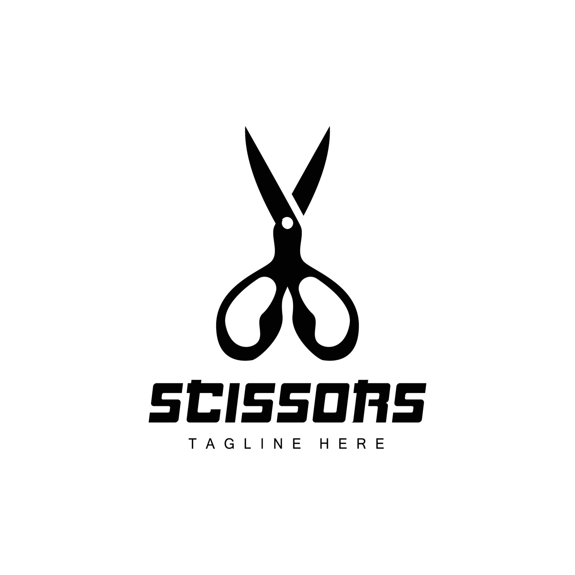 Scissors Logo, Cutting Tools Vector, Razor Scissors Simple