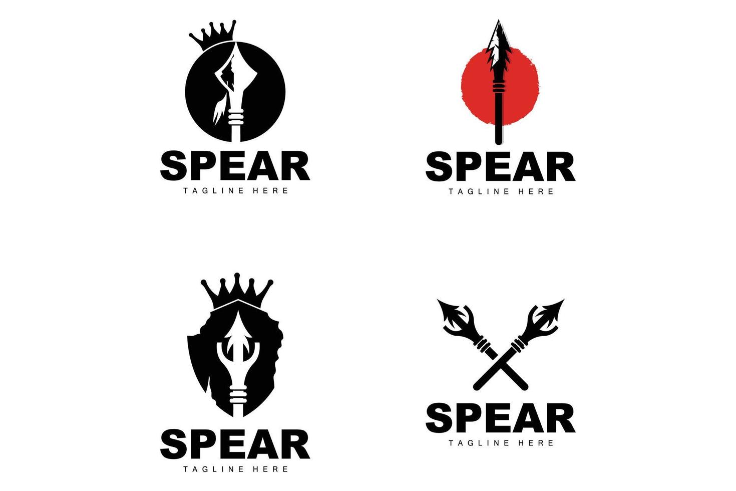 Spear Logo, Long Range Throwing Weapon Target Icon Design, Product And Company Brand Icon Illustration vector