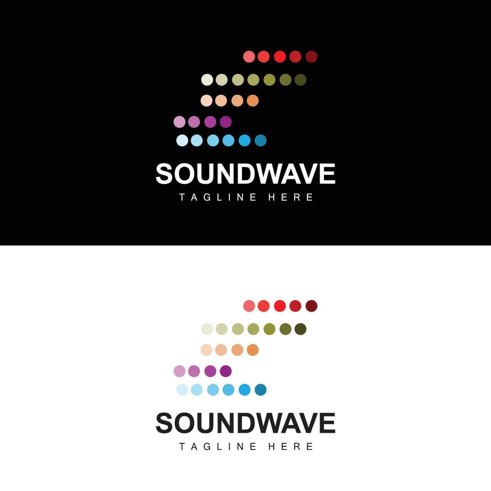 logotipo de onda de sonido y plantilla de icono de vector de tono de sonido producto de marca de música