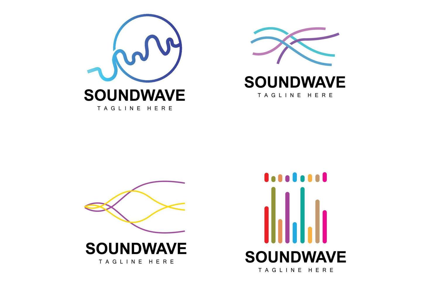 Sound Wave Logo, And Sound Tone Vector Icon Template Music Brand Product