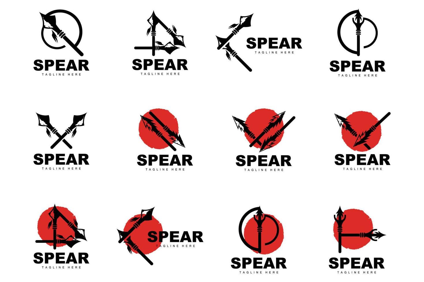 Spear Logo, Long Range Throwing Weapon Target Icon Design, Product And Company Brand Icon Illustration vector