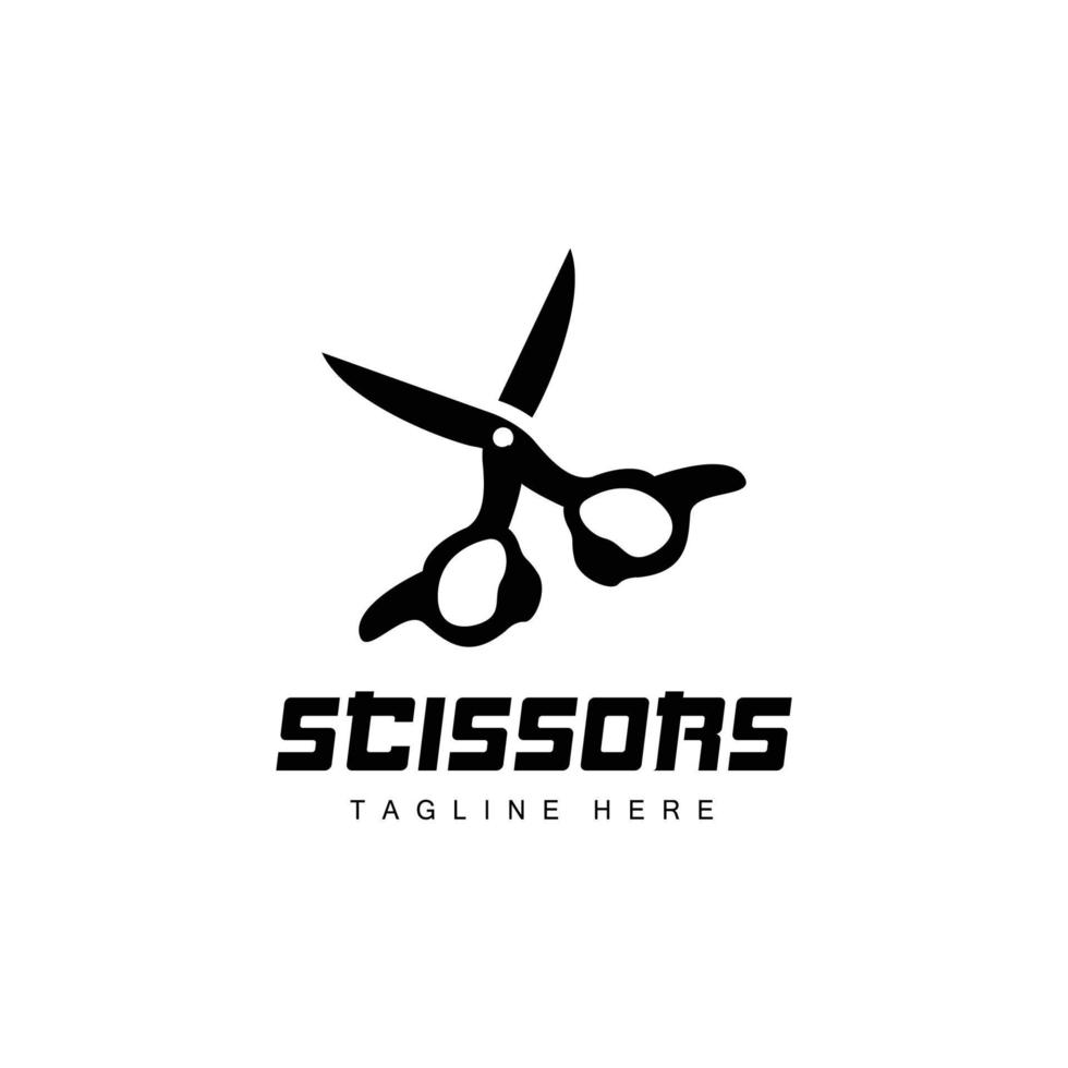 Scissors Logo, Cutting Tools Vector, Barbershop Razor Scissors Simple Design, Illustration Template Icon vector