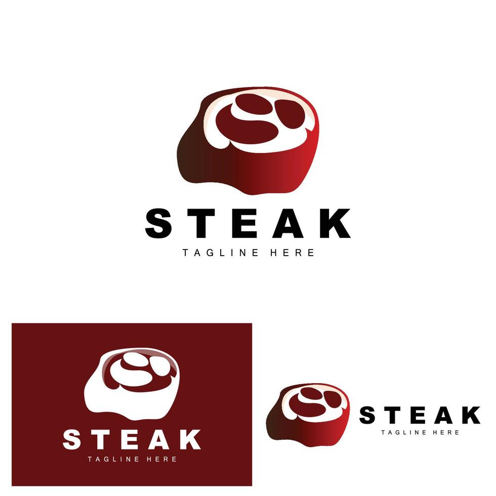 Beef Logo, Meat Steak Vector, Grill Cuisine Design, Steak Restaurant Brand Template Icon vector