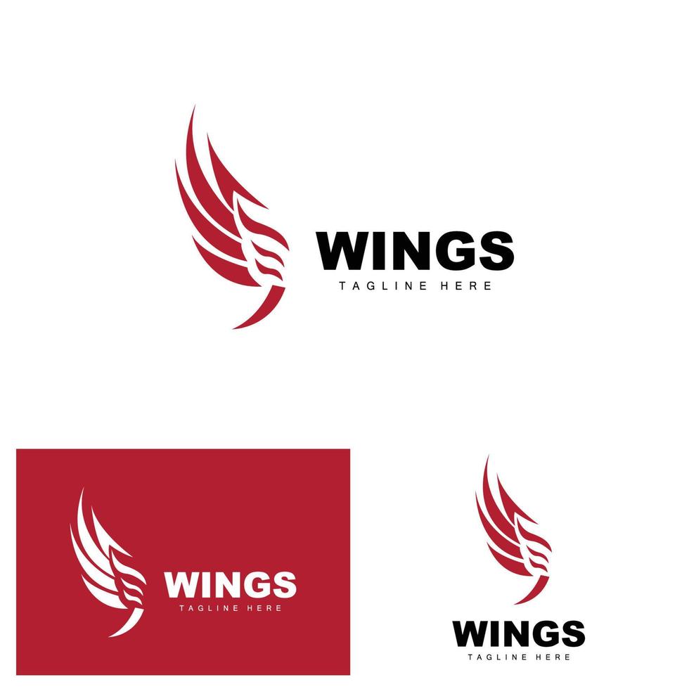 Wings Logo, Phoenix Logo, Bird Wing Vector, Template Illustration, Wing Brand Design vector