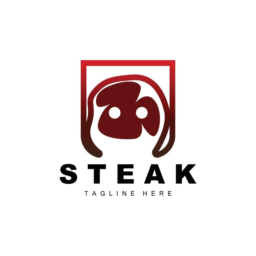 Beef Logo, Meat Steak Vector, Grill Cuisine Design, Steak Restaurant Brand Template Icon vector