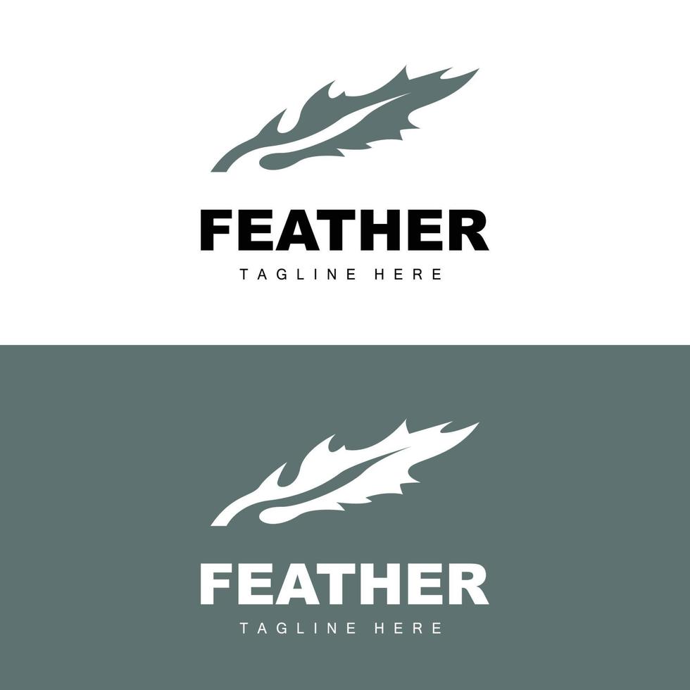 Feather Logo, Abstract Simple Feather Design, Wing Feather Vector, Pencil Stationery, Simple Icon vector